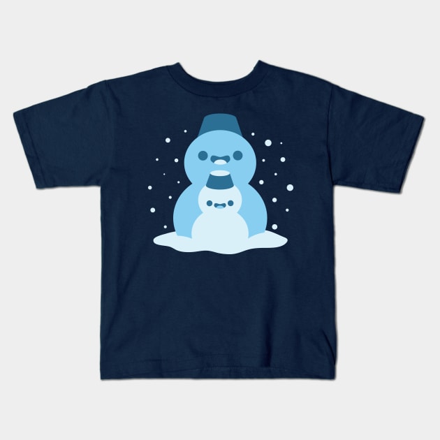 Snowmen Friends Kids T-Shirt by Kappacino Creations